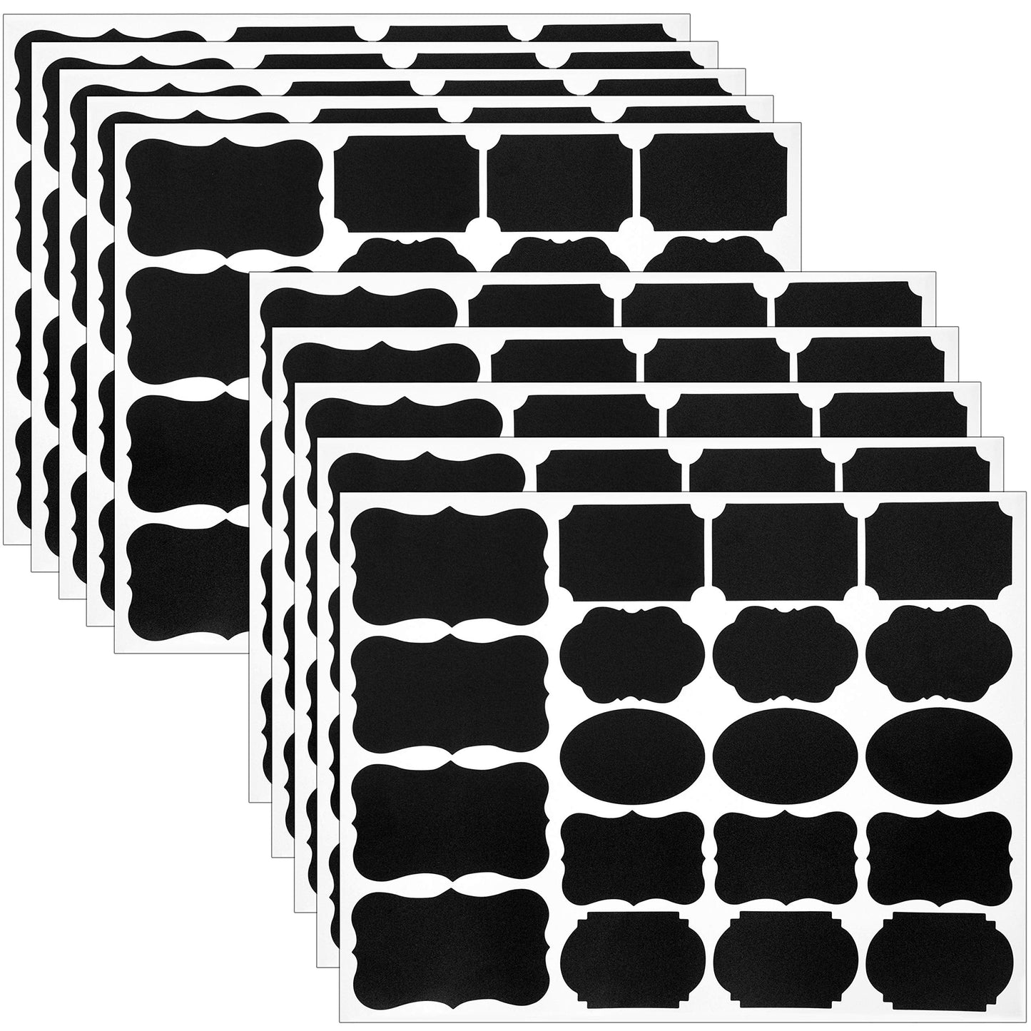 Wisdompro Chalkboard Labels, 190 Pcs Waterproof, Reusable & Removable Blackboard Stickers for Storage Bins, Food Container, Mason Jars, Bottles - 2 Sizes S, M