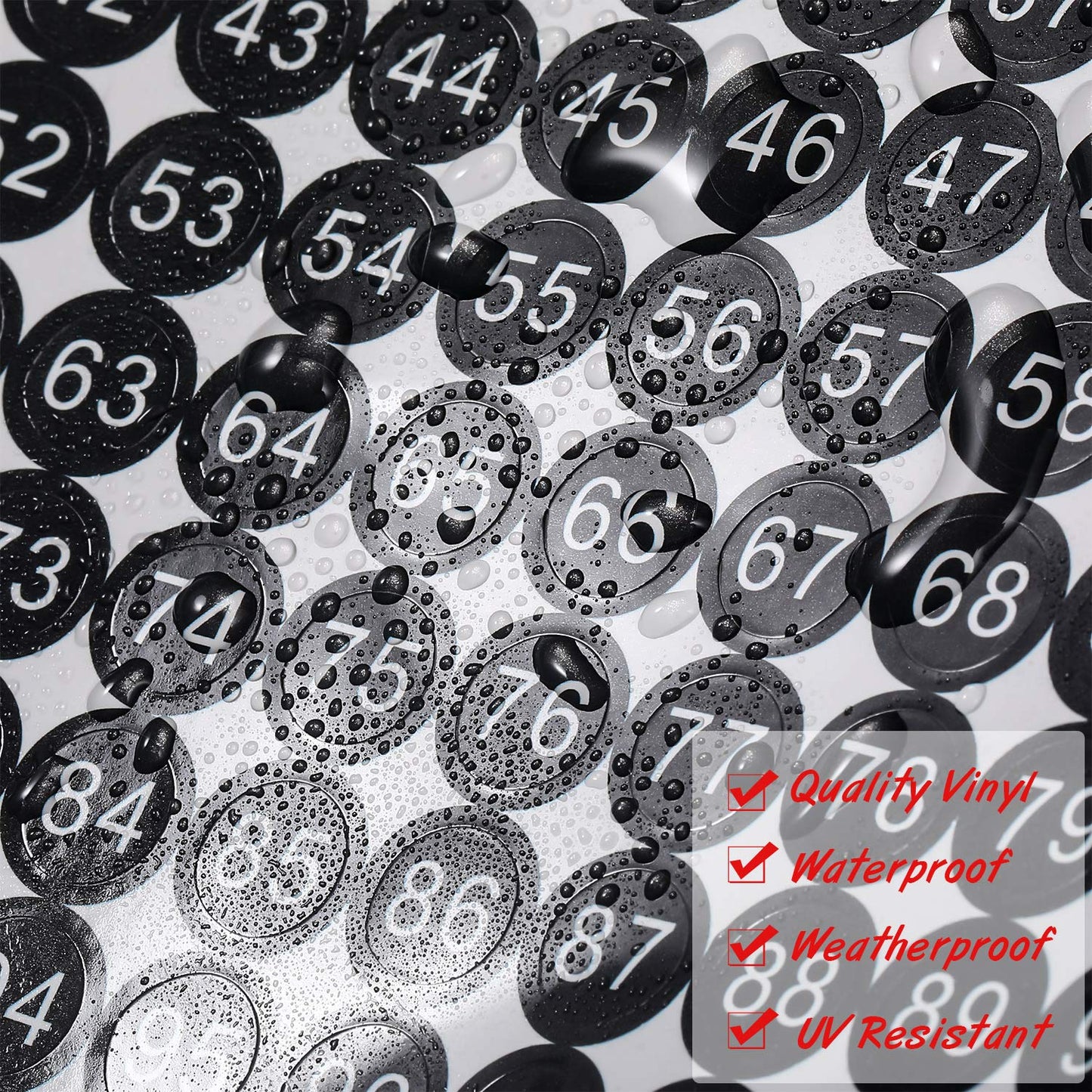25 Sheets 1 to 100 Vinyl Consecutive Number Stickers 0.4 Inch Small Self-Adhesive Number Labels Waterproof Inventory Stickers Decal for Indoor, Outdoor, Storage, Classification, Boxes and Lockers Black
