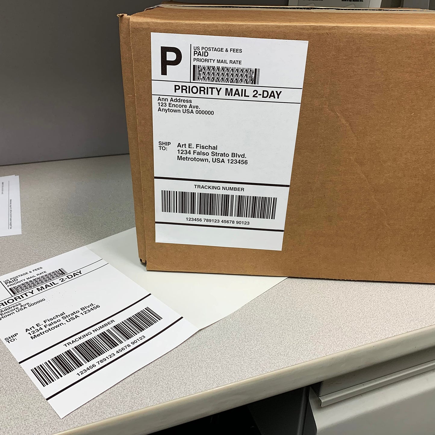 Blank Labels Half Sheet Shipping Labels, 5.5" x 8.5" (5-1/2 x 8-1/2) Permanent White Matte Label, Inkjet and Laser Guaranteed Made in USA- 10 Sheets - 20 Labels