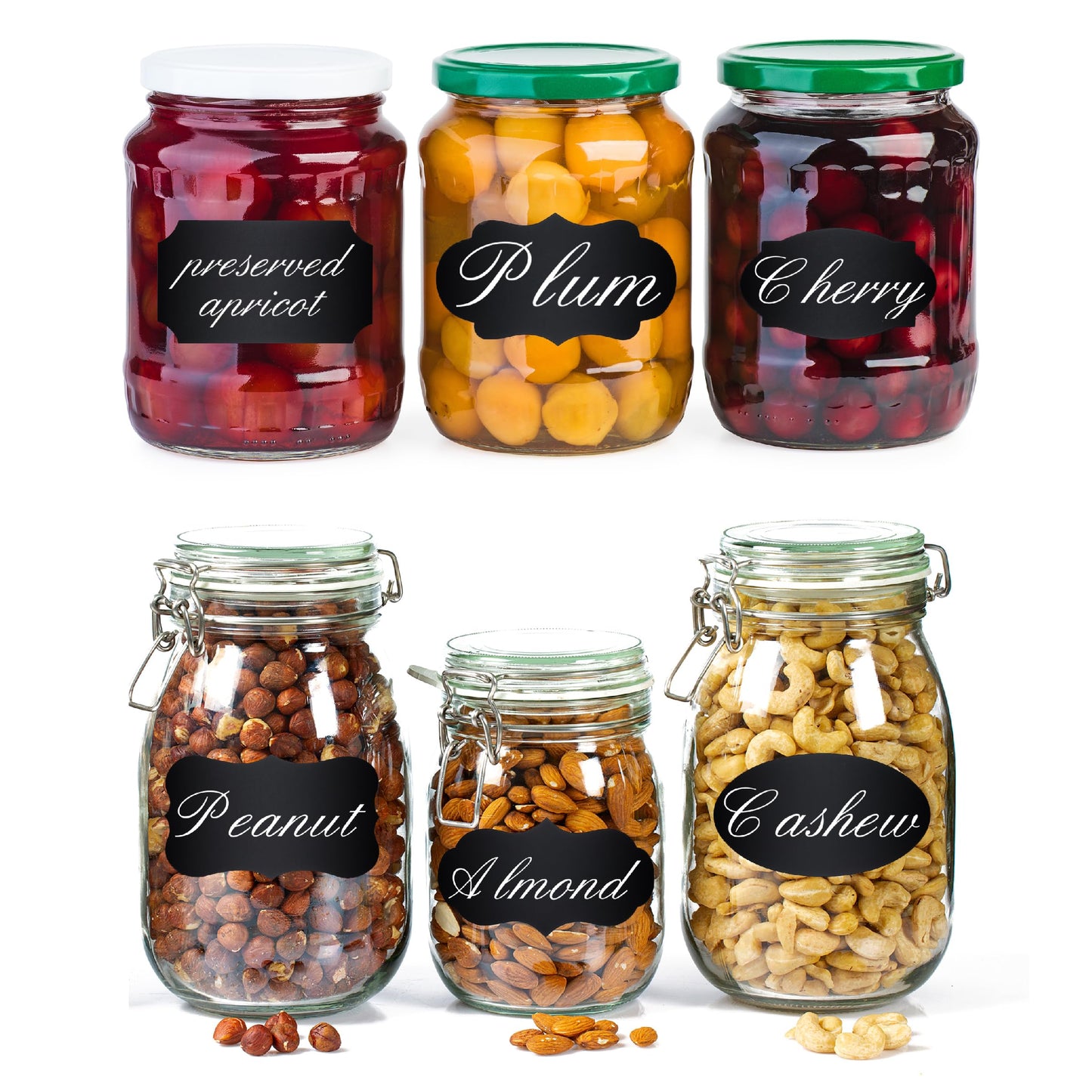 Mr. Pen- Chalkboard Labels, 500 pcs, Assorted Shapes, White Chalk Marker and Small Towel, Labels for Storage Bins and Jars
