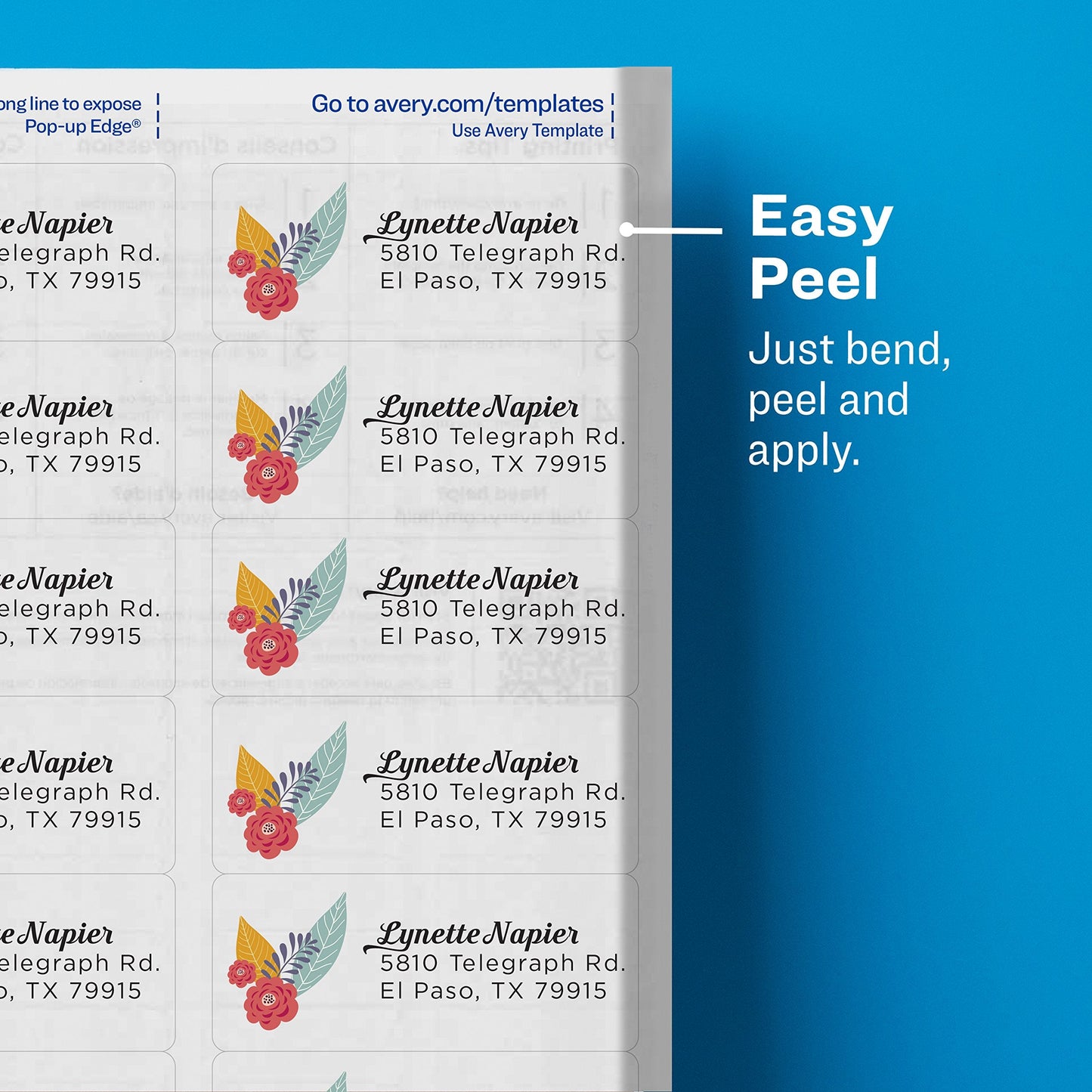 Avery Printable Address Labels with Sure Feed, 1-1/3" x 4", Matte Clear, 700 Blank Mailing Labels (05662) 1 1/3" x 4"
