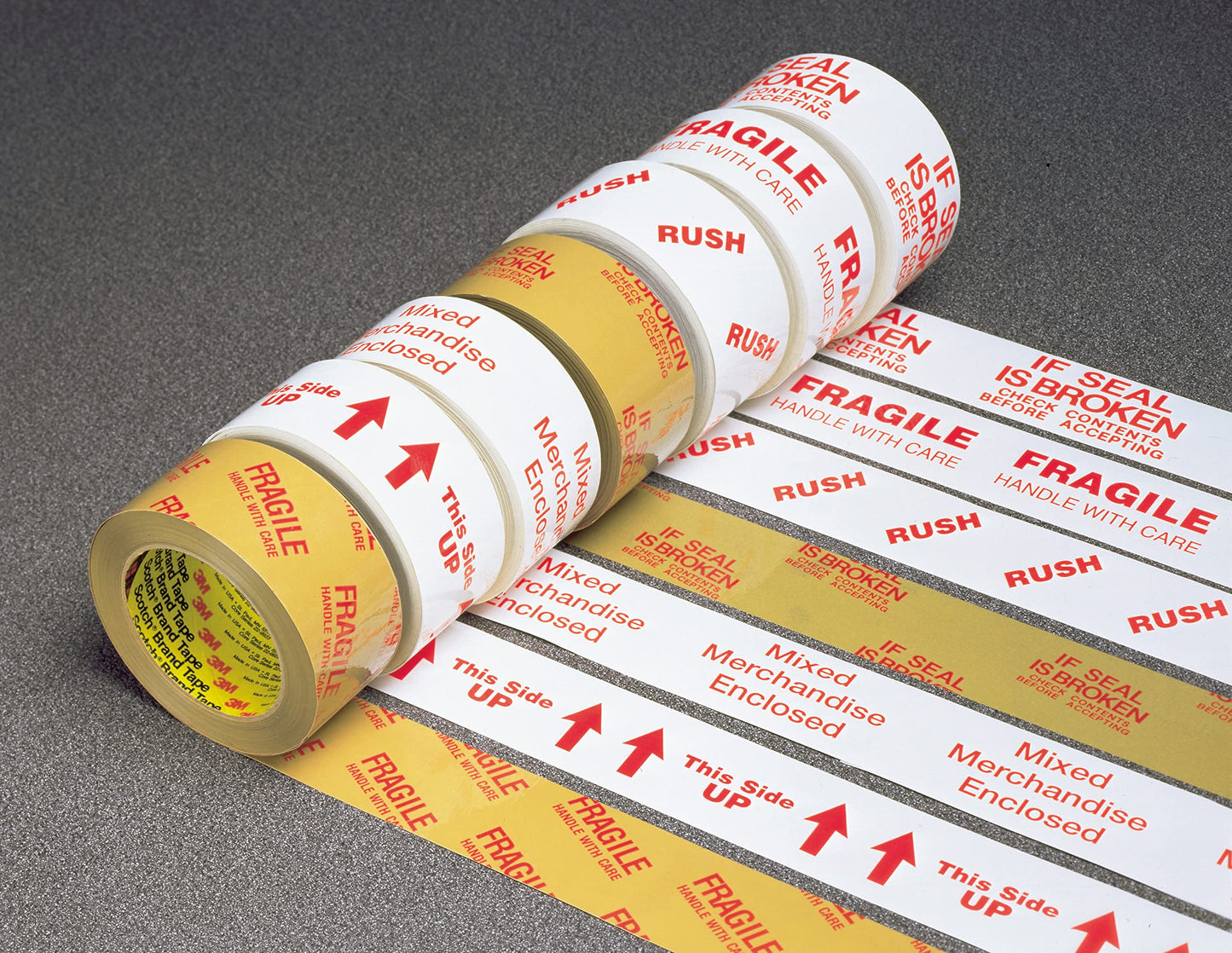 3M Scotch Printed Message Box Sealing Tape 3771, White, 48 mm x 100 m