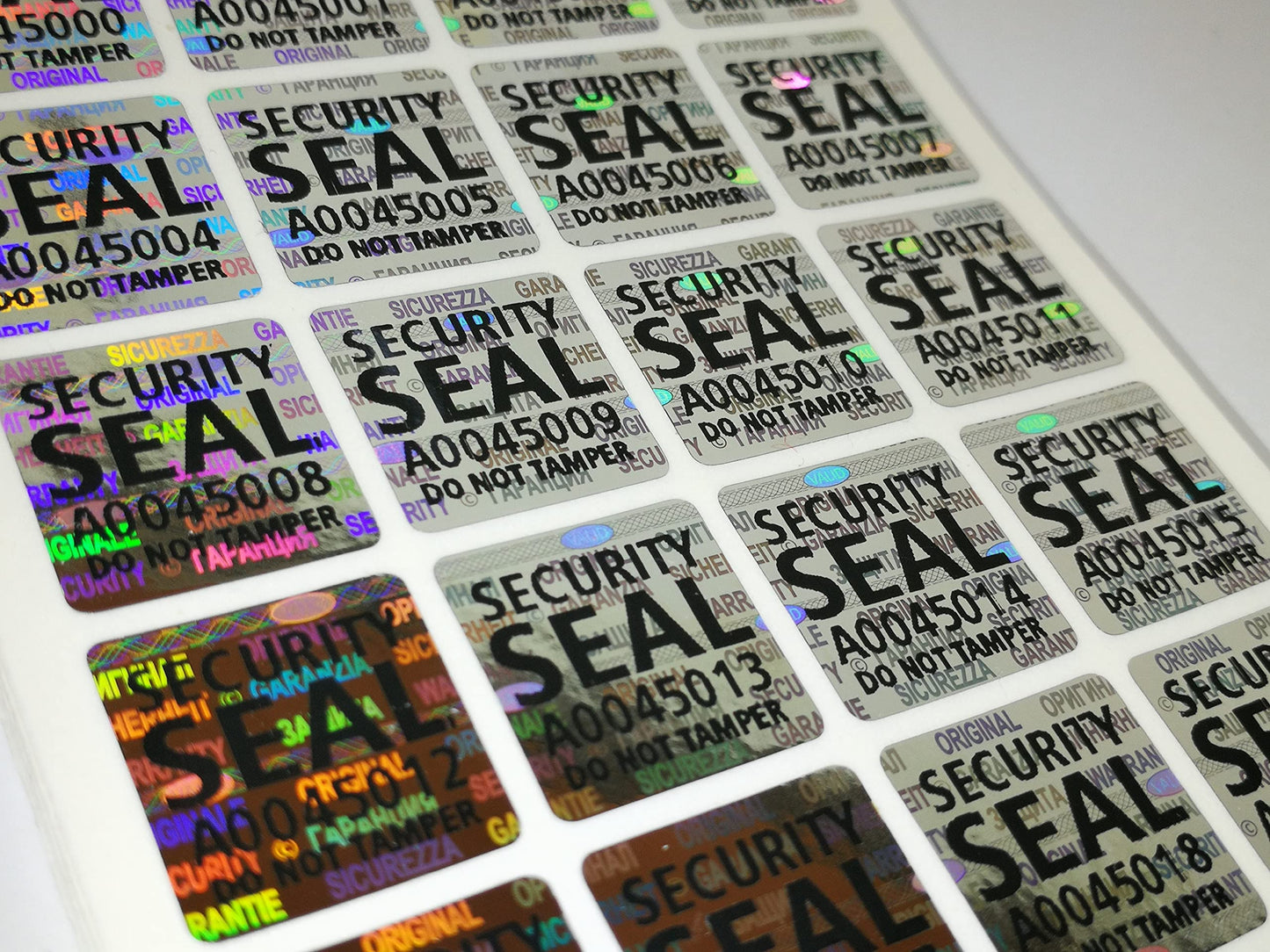 500 pcs Silver Security Seal 0.59 x 0.59 Inch, Void Hologram Stickers, Warranty Tamper evident Holographic Labels