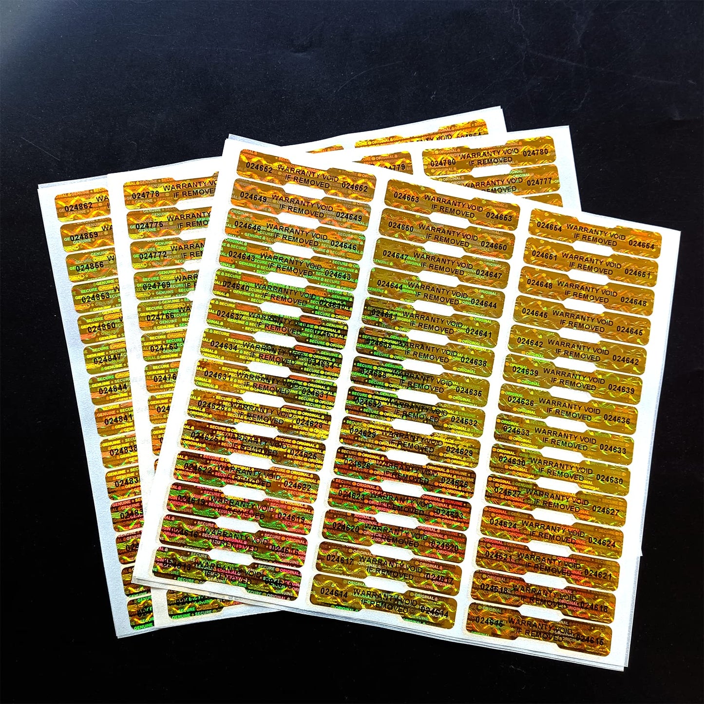 360pcs Bone Shape Tamper Proof Hologram Stickers Honeycomb Bottom Genuine Warranty Void Seal Labels tamepr evident Labels (2x0.4inch,Gold) Honeycomb(Gold)