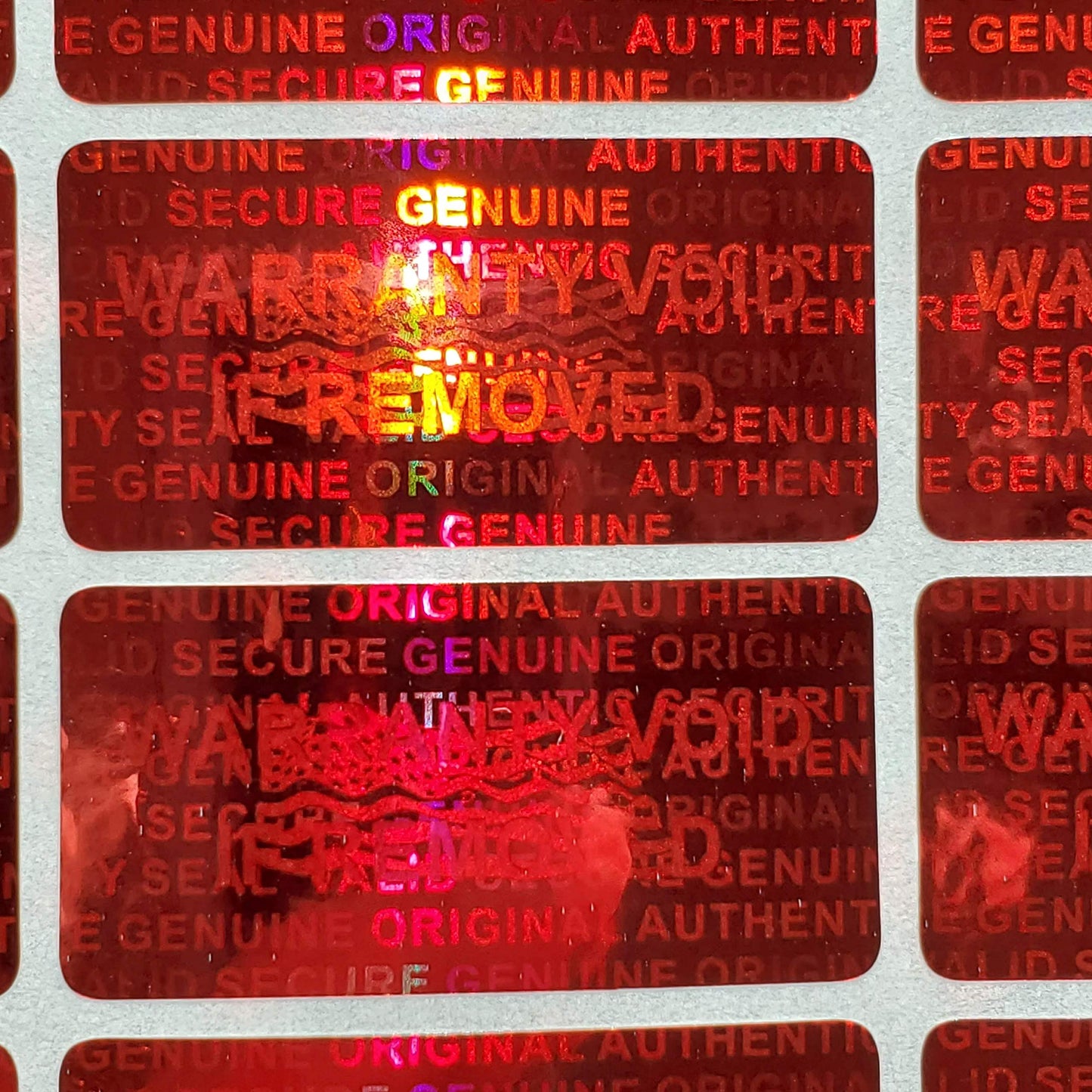 1000 Hologram Seal Tamper Evident Security Labels Stickers with size of 15 mm x 30 mm- (Red)