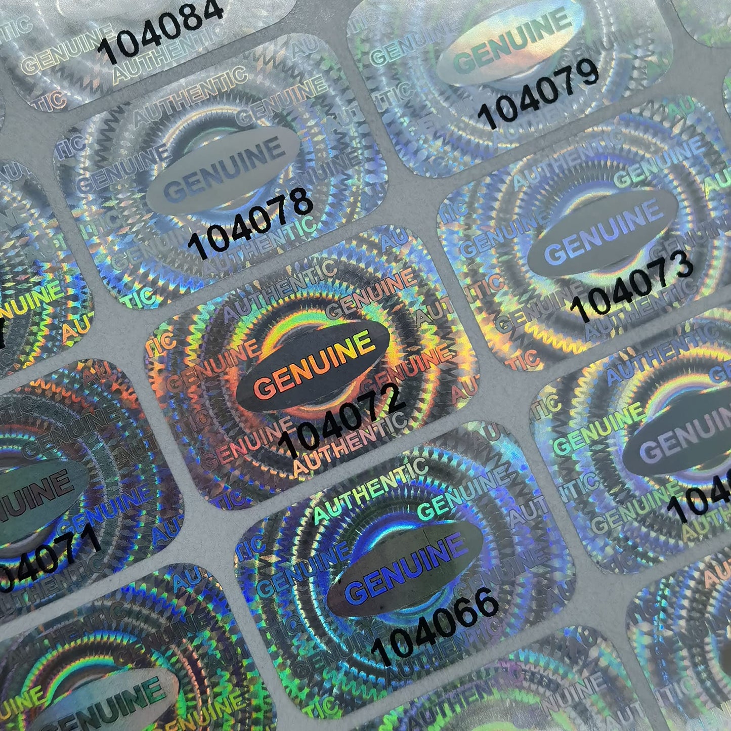 1000 pcs Tamper Proof Hologram Stickers Silver High Security Tamper Evident Warranty Seal Void Genuine Authentic Holographic Labels w/Unique Sequential Serial Numbering 0.95X0.6 inch (Silver) Silver 1000 pcs