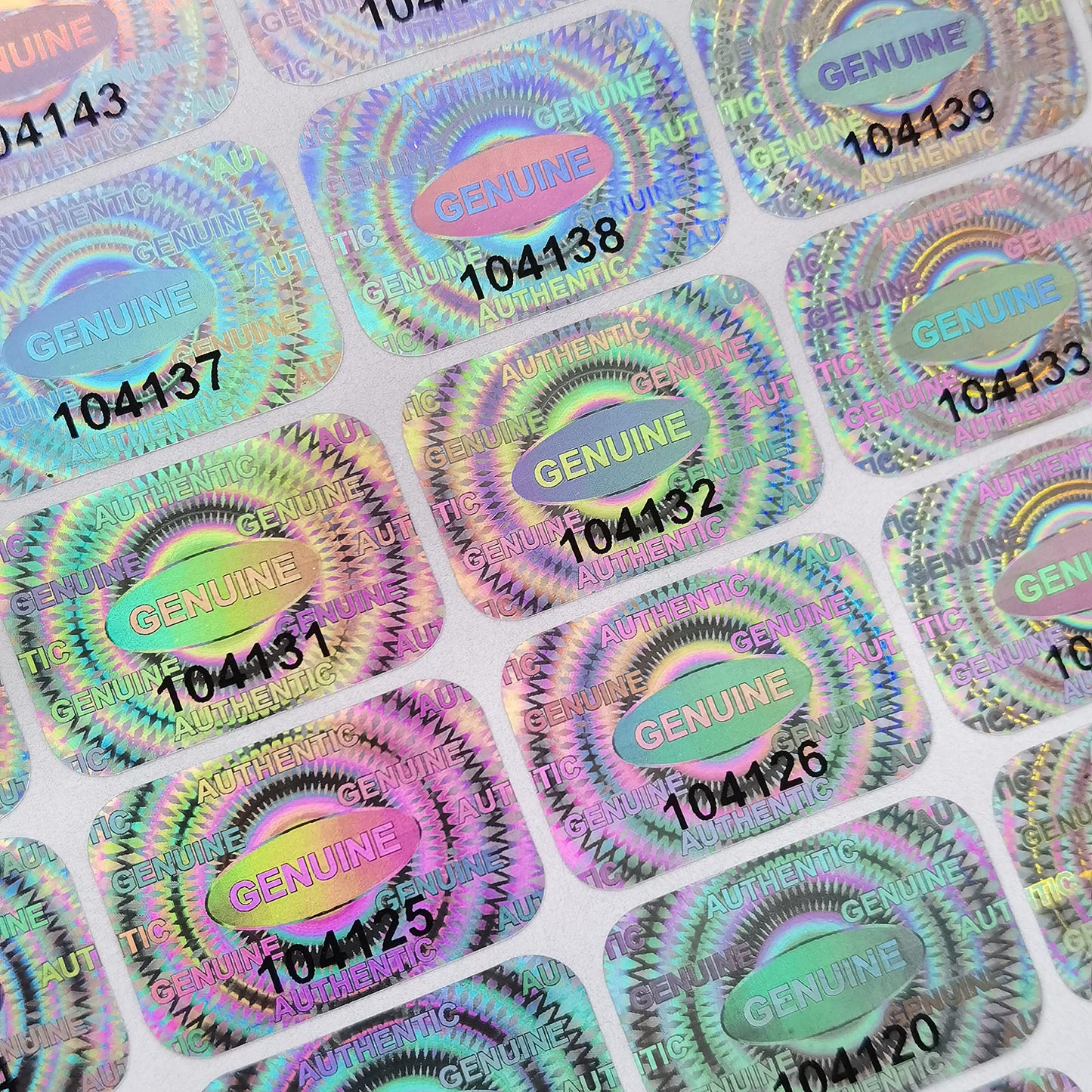 1000 pcs Tamper Proof Hologram Stickers Silver High Security Tamper Evident Warranty Seal Void Genuine Authentic Holographic Labels w/Unique Sequential Serial Numbering 0.95X0.6 inch (Silver) Silver 1000 pcs