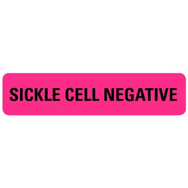 SICKLE CELL NEGATIVE Labels .375" x 1.625" Labels (500 labels)