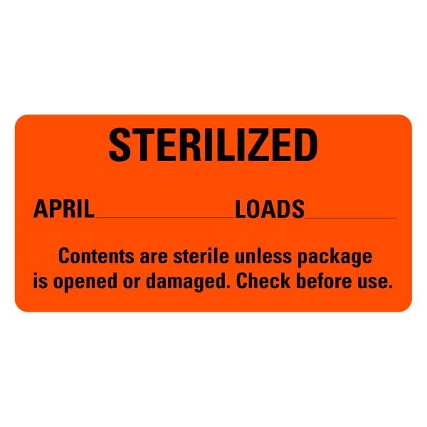 STERILIZED April Medical Labels 2" x 1" Labels (500 labels)