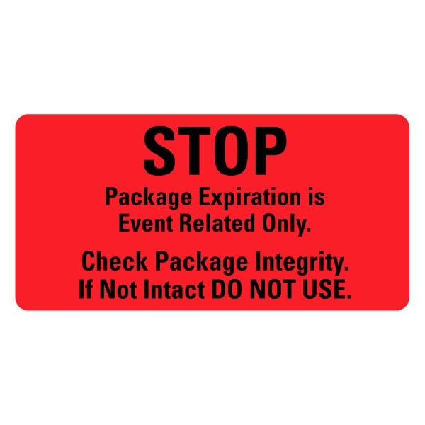 STOP Package Expiration Medical Labels 2" x 1" Labels (500 labels)