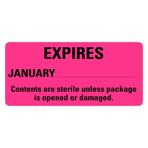 Expires January Sterile Labels 2" x 1" Labels (500 labels)