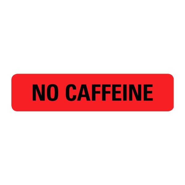 No Caffeine Labels .375 x 1.625 (500 labels)