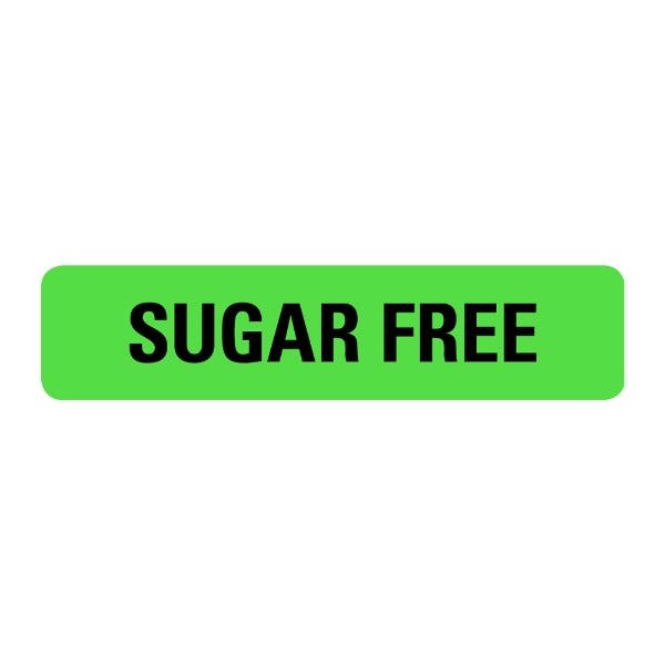 Sugar Free Food Service Medical Labels 0.375" x 1.625" Labels (500 labels)