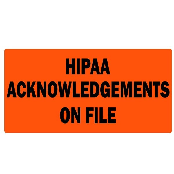 HIPAA Acknowledgements on File Labels 2" x 1" Labels (500 labels)
