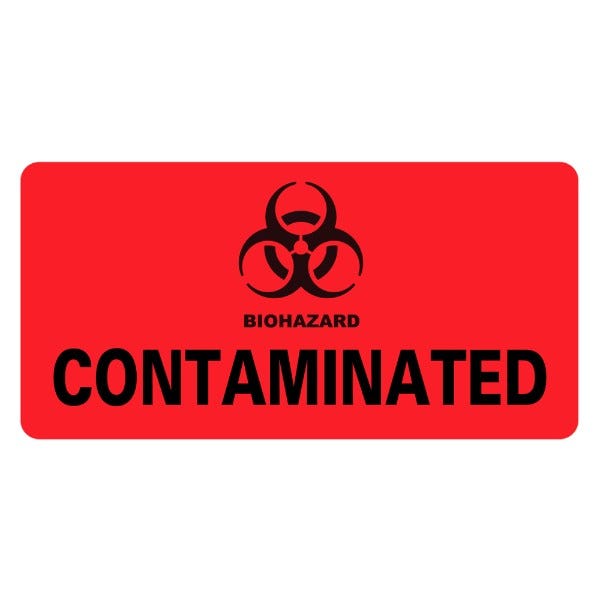 CONTAMINATED Infection Control Medical Labels 2" x 1" Labels (500 labels)