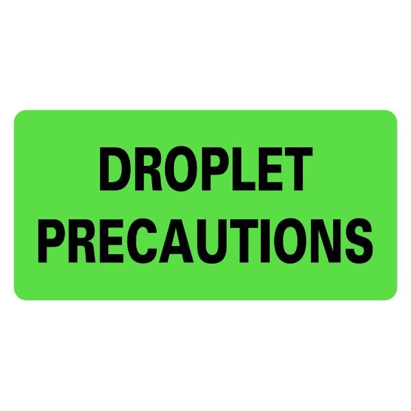 DROPLET PRECAUTIONS Infection Control Medical Labels 2" x 1" (500 labels)