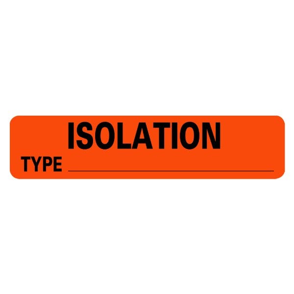 ISOLATION Type Infection Control Medical Labels .375 x 1.625 (1000 labels)