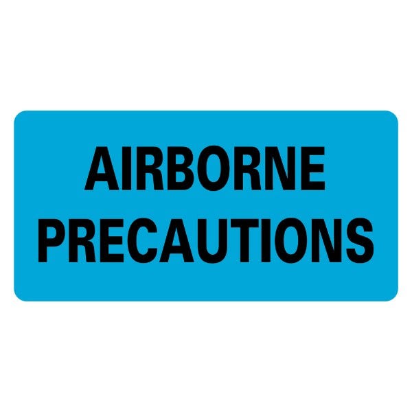AIRBORNE PRECAUTIONS Labels 2" x 1" Labels (500 labels)