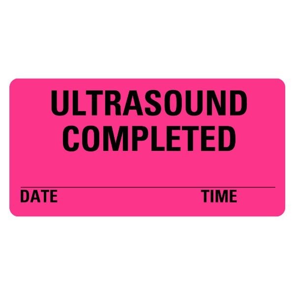 ULTRASOUND COMPLETED Medical Labels 2" x 1" Pink Labels (500 labels)