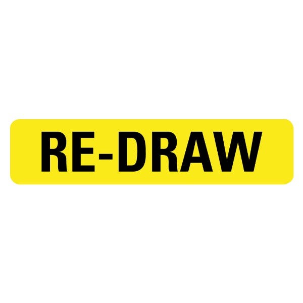 RE-DRAW Medical Labels .375" x 1.625" Yellow Labels (500 labels)