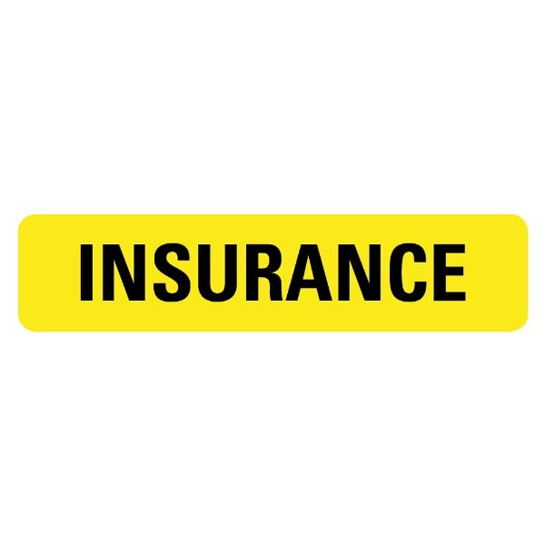 INSURANCE Medical Labels - 0.375" x 1.625", Yellow (500 labels)