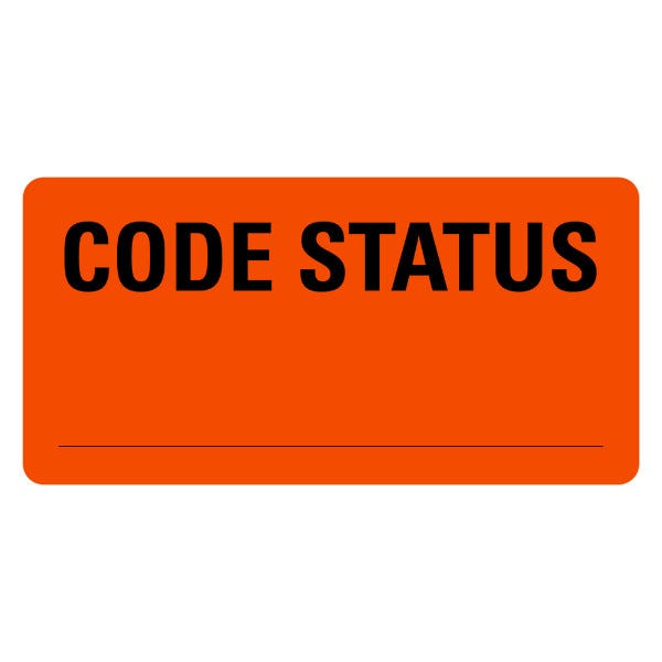 CODE STATUS Medical Labels 2" x 1" Orange Labels (500 labels)
