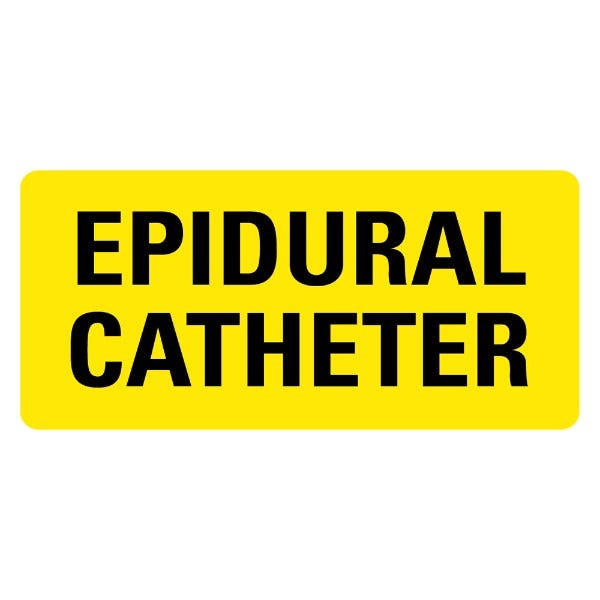 EPIDURAL CATHETER Medical Labels 2" x 1" Yellow Labels (500 labels)