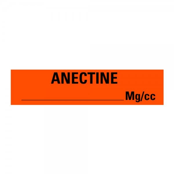 0.375" x 1.625" ANECTINE MG/CC Drug Syringe Labels Pack of 500