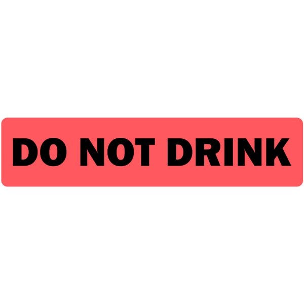 Do Not Drink Medical Labels .375" x 1.625" Red Labels (500 labels)