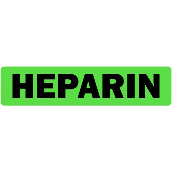 Heparin Medical Labels .375" x 1.625" labels (500 labels)