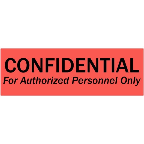 Confidential For Authorized Personnel Only Labels 2" x 1" Labels (500 labels)