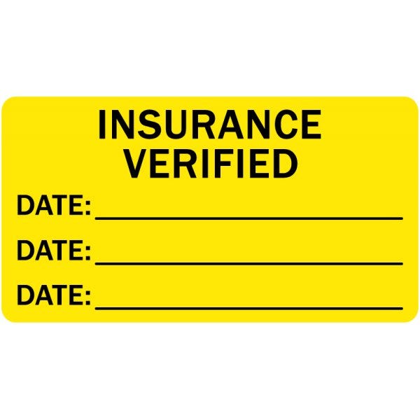 Insurance Verified Medical Labels 2" x 1" Labels (500 labels)