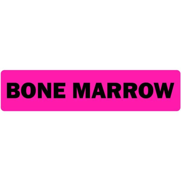 Bone Marrow Medical Labels .375" x 1.625" fluorescent pink medical Pack of 500