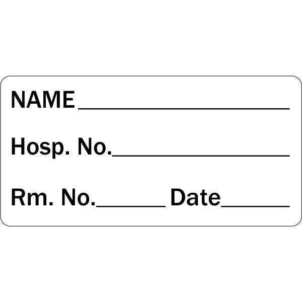 Name and Hospital Room Medical Labels 2" x 1" white medical label (500 labels)