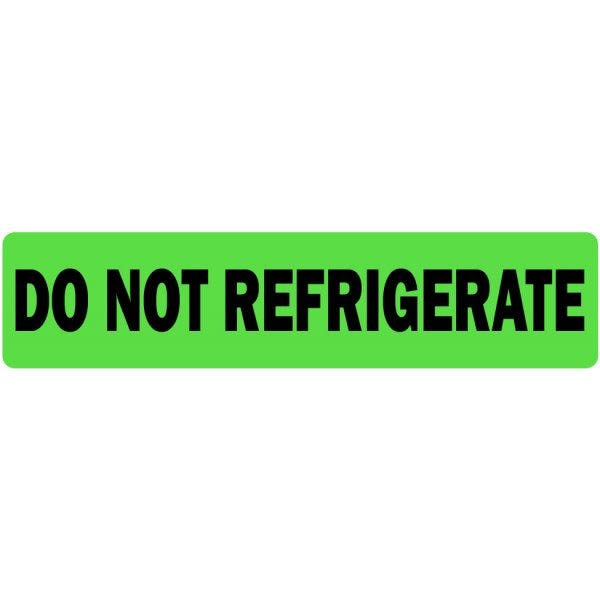Do Not Refrigerate Labels .375" x 1.625" Pack of 500 labels