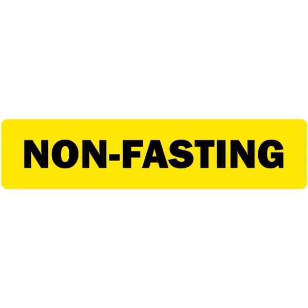 Non-Fasting Medical Labels .375" x 1.625" fluorescent yellow (500 labels)