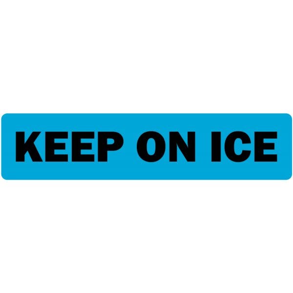 Keep on Ice Medical Labels .375" x 1.625" blue medical label (500 labels)
