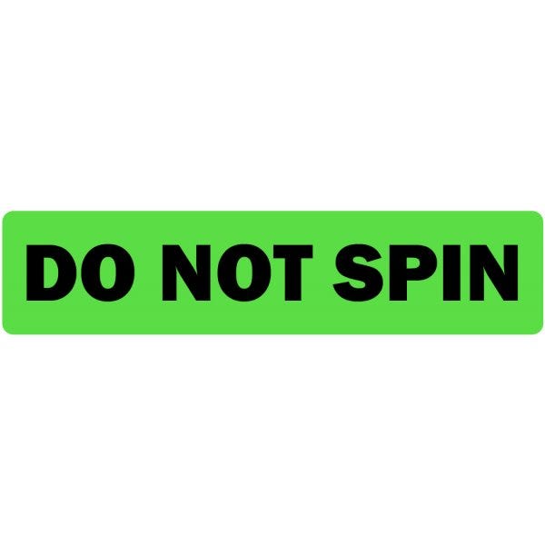 Do Not Spin Labels .375" x 1.625" green fluorescent medical label (500 labels)