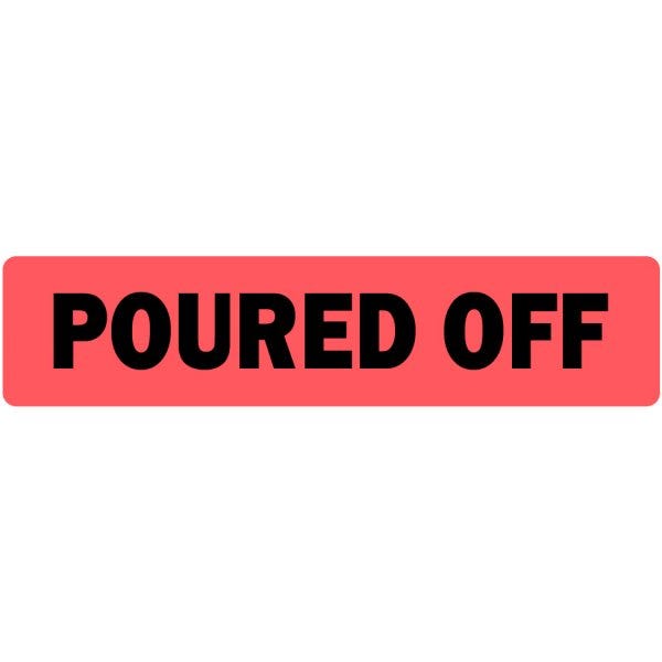 Poured Off Medical Labels .375" x 1.625" red medical labels (500 labels)