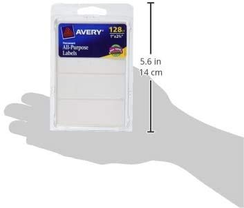 Avery All-Purpose Labels, 1 x 2.75 Inches, White, Pack of 128 (6113) (6)