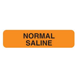 Tabbies Veterinary Drug Syringe Label, Fluorescent Orange, 1-1/4"W x 5/16" H, Normal Saline, 760 Labels Per Roll 1-1/4" x 5/16"