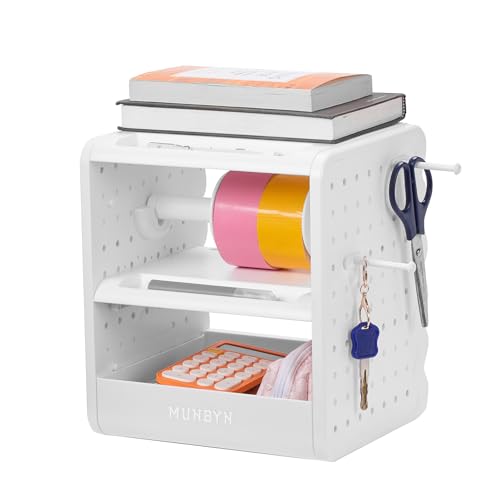 MUNBYN ILH03 5-in-1 Desk Organizer with Drawers, Hooks+Thermal Direct Shipping Label (Pack of 500 4x6 Fan-Fold Labels)