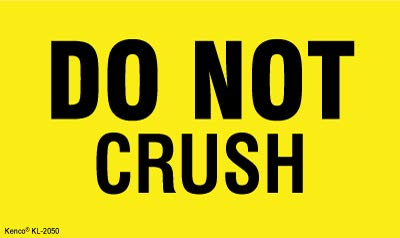Kenco 3" X 5" Do not Crush Fluorescent Shipping Label Stickers for Shipping and Packing - 500 Adhesive Labels Per Roll 1 PACK