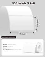 4"x3" Direct Thermal Labels+2"x2" Square Thermal Labels