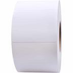 White perforated 4x6.5 inch laser and inkjet printer labels , 900 count on a 3-inch core.