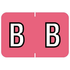 Tabbies Barkley ABKM Compatible 91620 Series Alpha Labels, Pink B, 1”H x 1-1/2”W Label Size, Filing Color Code System, 500 Labels Per Roll (91622)