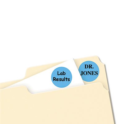 Avery® Print/Write Self-Adhesive Removable Labels, 0.75 Inch Diameter, Light Blue, 1,008 per Pack (5461)
