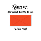 Veltec 2212 Fluorescent Red Pricing Labels for Garvey and Contact 22-6, 22-7, 22-8 Price Gun/Labelers, Free Ink Roller – 9 Rolls, 11,000 Labels with Security Slits