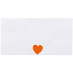 Orange heart-shaped adhesive seals for Valentine's Day crafting and scrapbooking, 0.75 inch, set of 500 