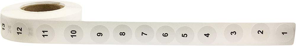 Consecutive Number Stickers 1-1,000 0.50 Inch 1,000 Total Labels